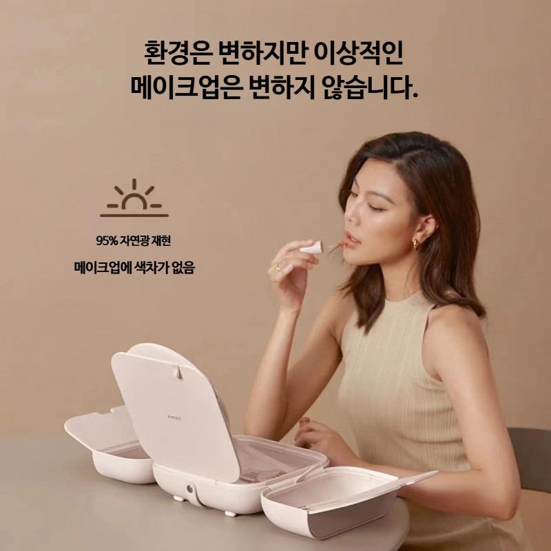 화장가방 여행용 파우치 조명 화장 화장대 거울 led 핑크 2.0 : 쁨이네