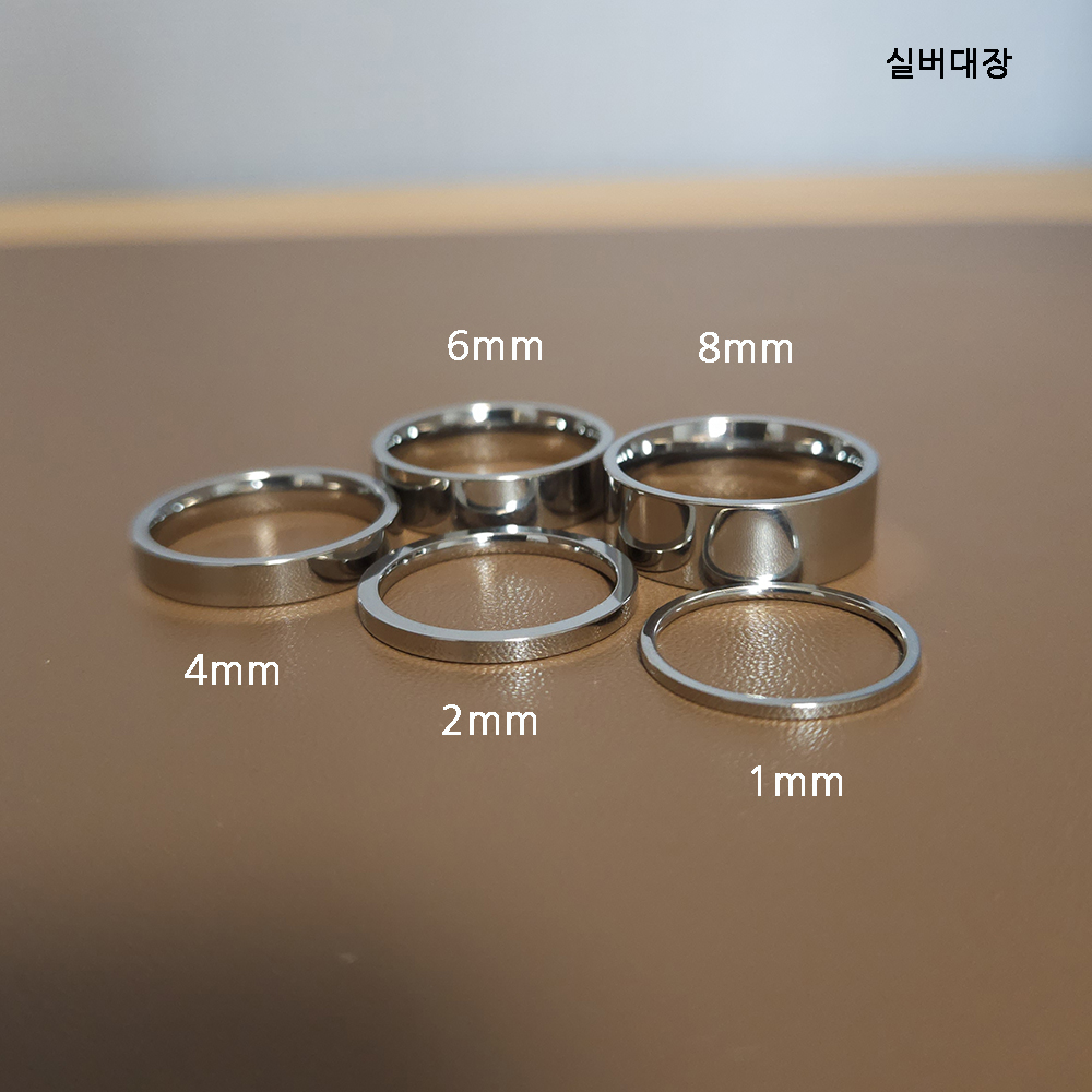 1mm 2mm 4mm 6mm 8mm 써지컬 스틸 패션 무지 심플 커플 우정 무난한 골드 핑크골드 레이어드 반지 - 상세 이미지 5
