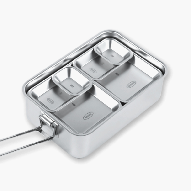 키녹스 하프 스택 사각 접시 4P 세트 반합 백패킹 그릇