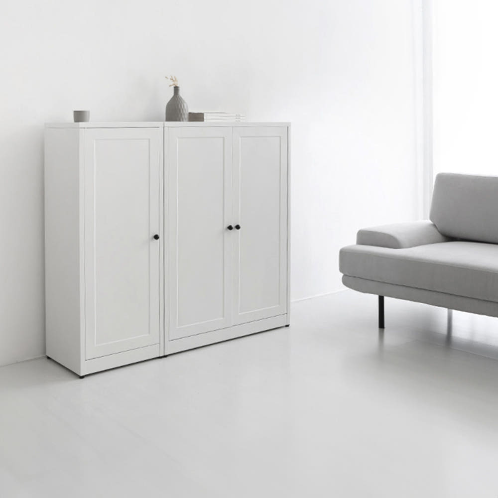 MKB 빈티지캐비넷 세로중 2문 수납장 일반형 화이트 800x350x1080mm, 3단, 화이트 8148.5713 - 상세 이미지 2