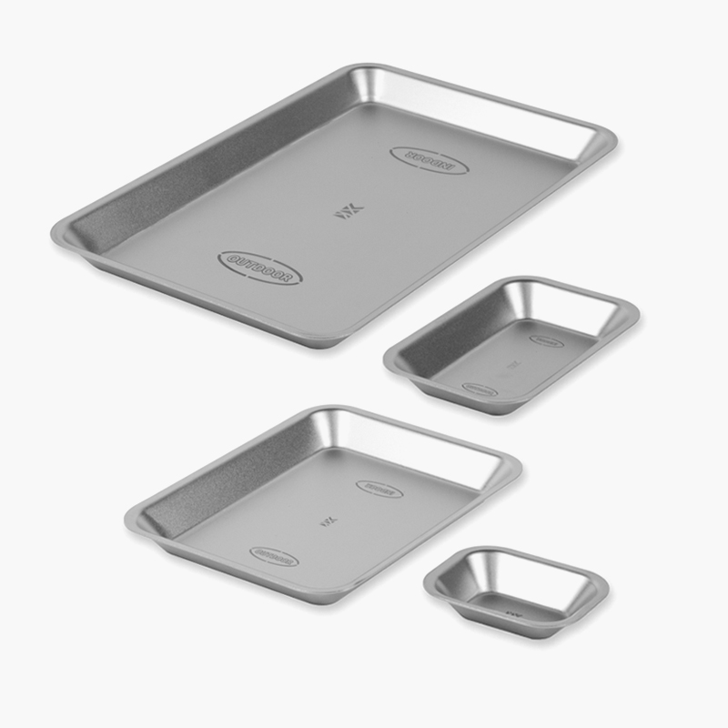 키녹스 하프 스택 사각 접시 4P 세트 반합 백패킹 그릇