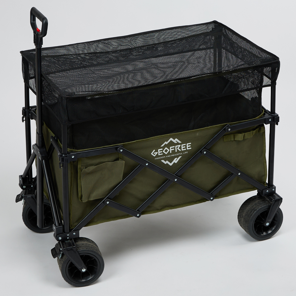 지오프리 메쉬 캠핑 웨건 캠핑 카트 접이식 수레