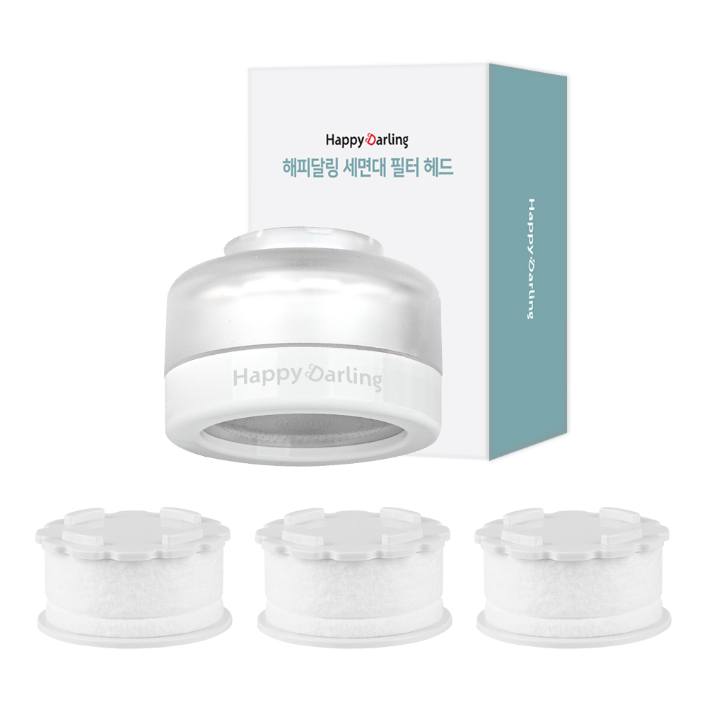 해피달링 세면대 수도꼭지 수전 원홀 욕실 워터탭+리필 필터 3p 세트 제품 이미지