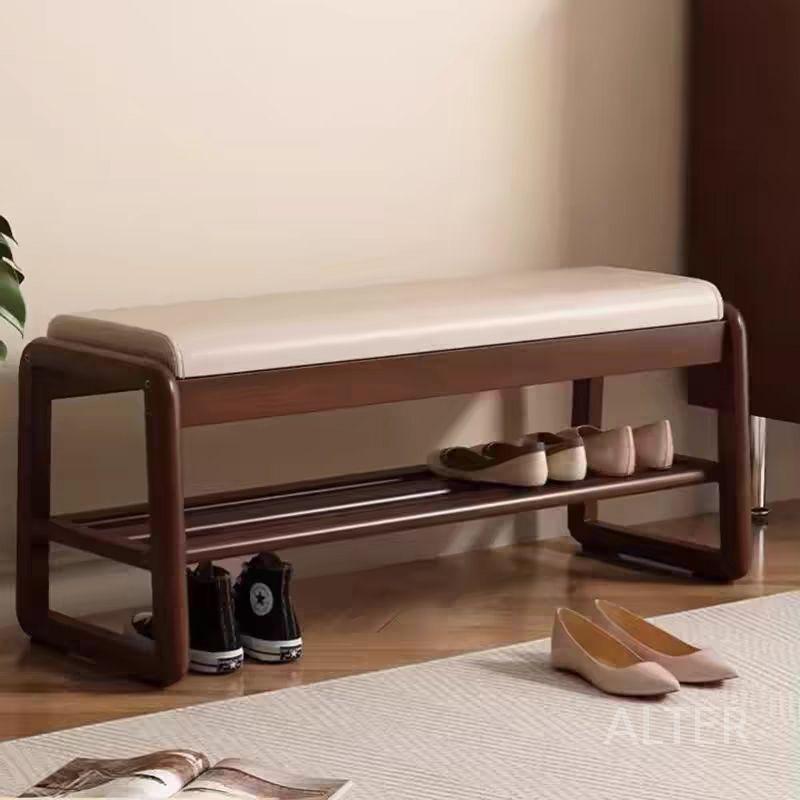 현관 신발 벤치 원목 정리대 보관 시트 쿠션 신발장 수납 스툴 브라운 55cm 수납 스툴 - 상세 이미지 2