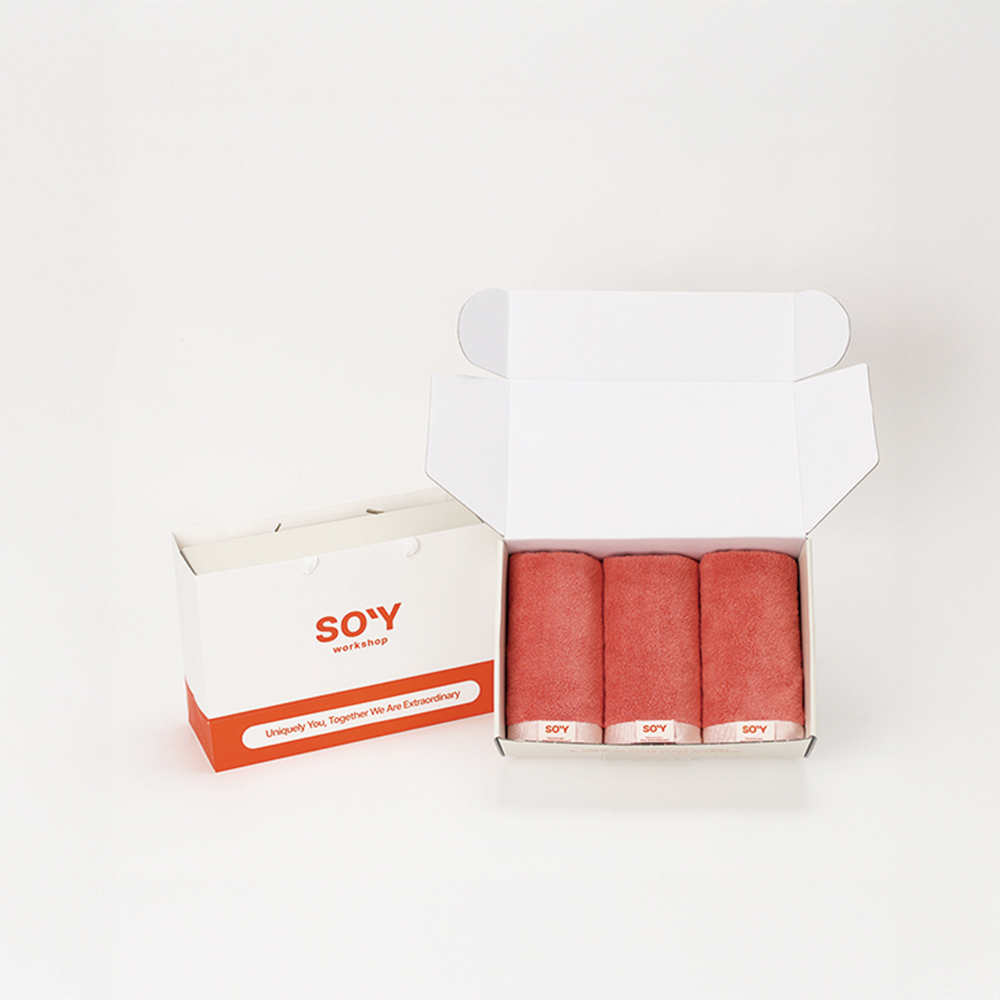 소이워크샵 데이즈컬렉션 호텔 수건 40수 모달 고중량 고밀도 220g, 피치블라썸, 3장