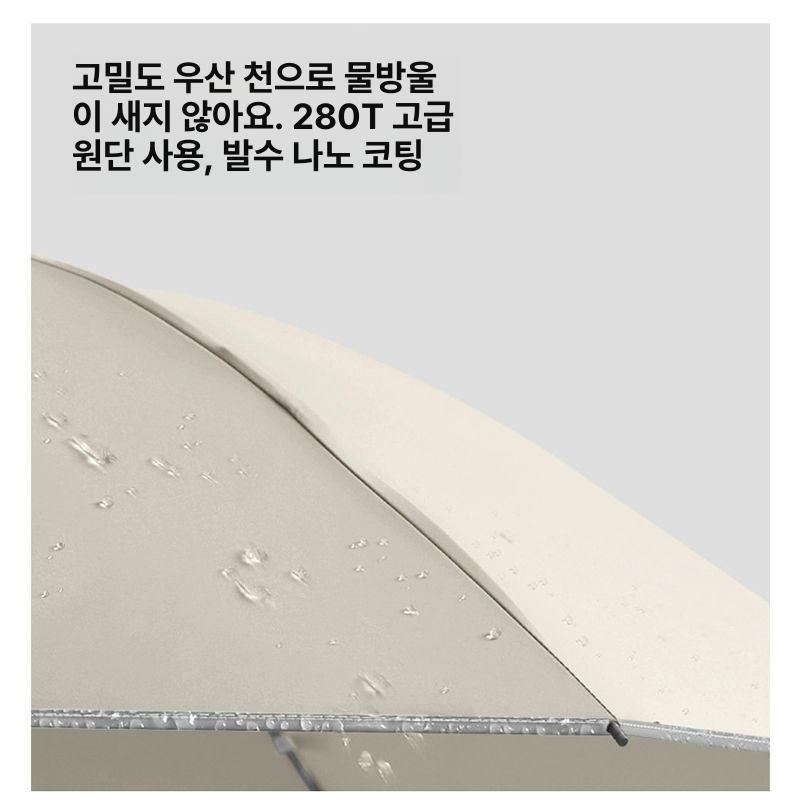 원터치3단자동우산 고리형핸들 우산 거꾸로접이식 고리형 모던 우드그레인-링핸들 280T 방수 105cm - 상세 이미지 4