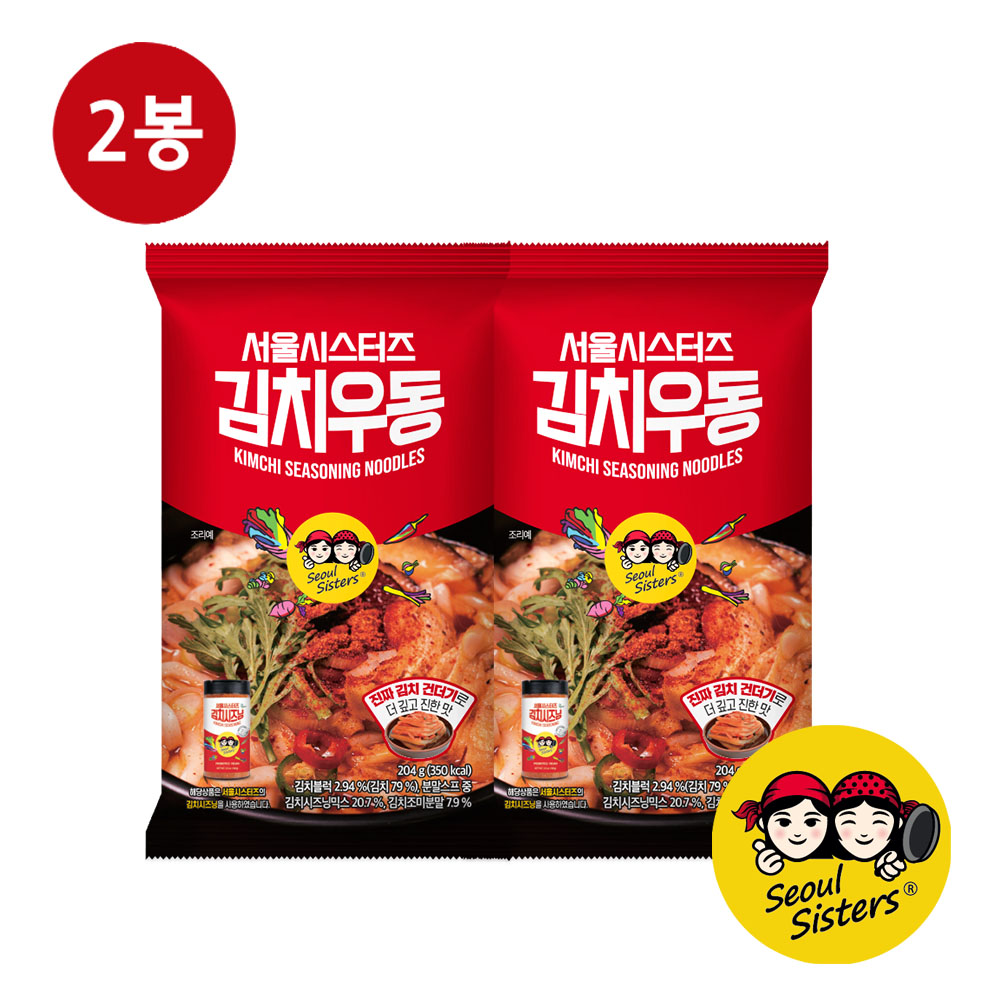 서울시스터드 김치우동 얼큰한맛, 204g, 2개 - 상품 이미지