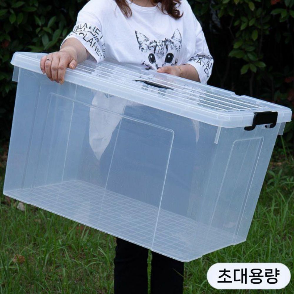 리빙박스 특대형 투명 수납함 초대형 보관함 정리함 상자 350L 정리 - 상품 이미지