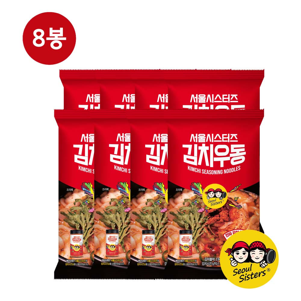 서울시스터드 김치우동 얼큰한맛, 204g, 8개 - 상품 이미지