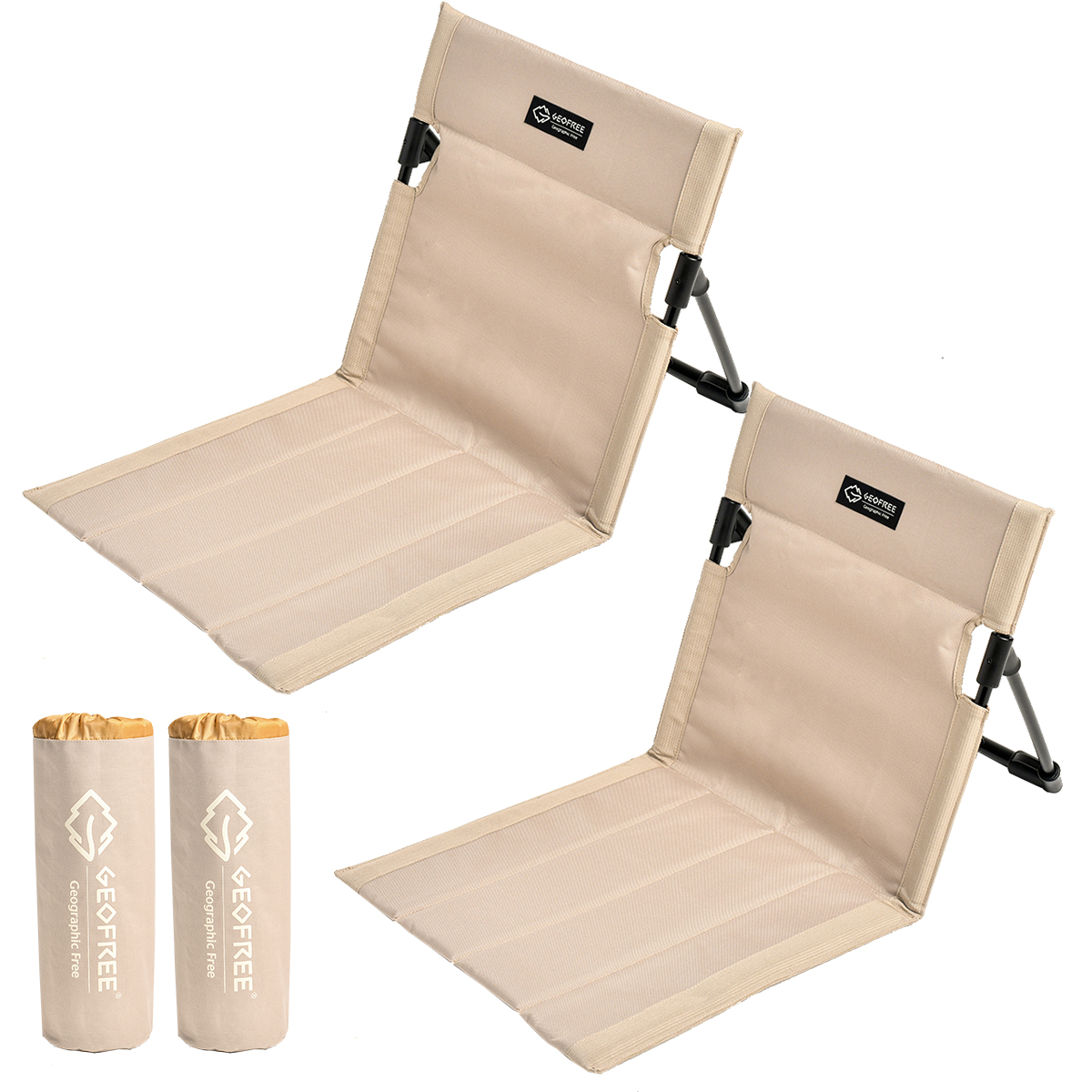 지오프리 서포트 그라운드 체어 좌식 캠핑 의자 경량 페스티벌 플러스, 베이지, 2개