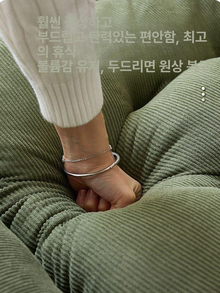 좌식리클라이너 수동 1인 다용도 침대 쿠션 원룸 테크 패브릭 아이보리 135cm - 상세 이미지 5