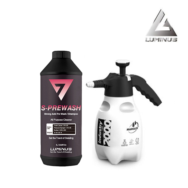 (패키지상품) 루미너스 에스 프리워시 2.0 산성 프리워시 3PH 1000ml + 마로렉스 인더스트리 에르고 산업용 압축분무기 2L 세차용품 - 상품 이미지