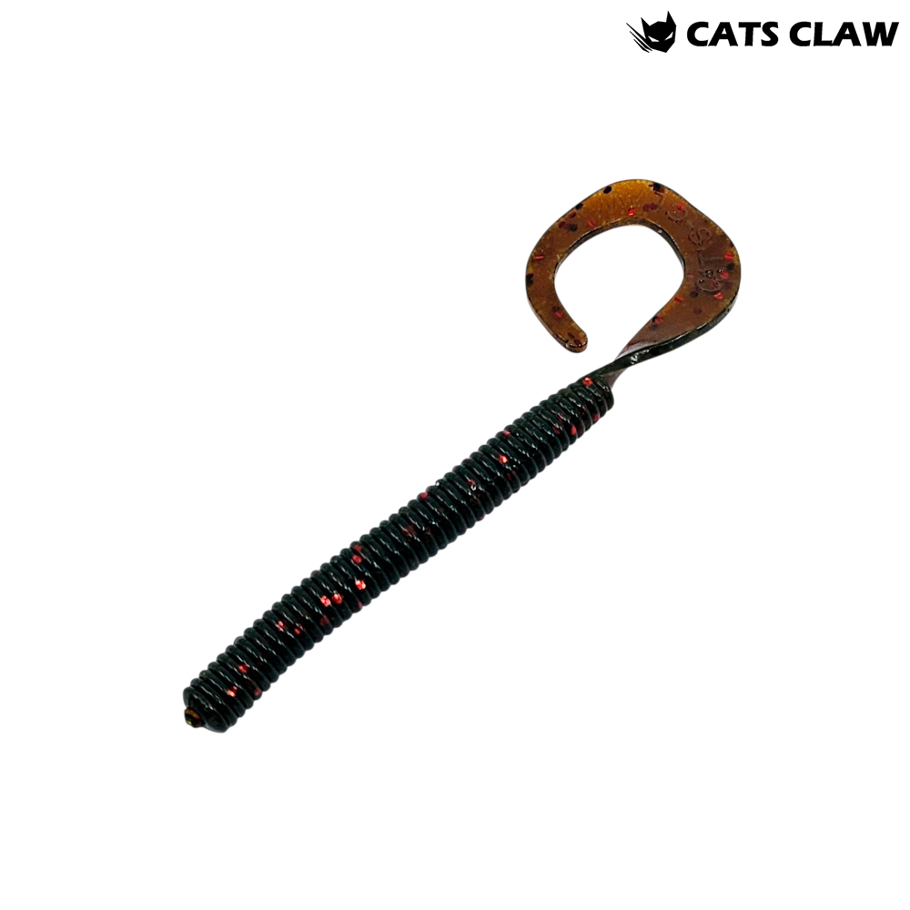 캣츠크로우 컬리테일 C테일 배스웜 광어 선상 캐스팅 008 모터오일, 10cm(4인치) - 메인 이미지