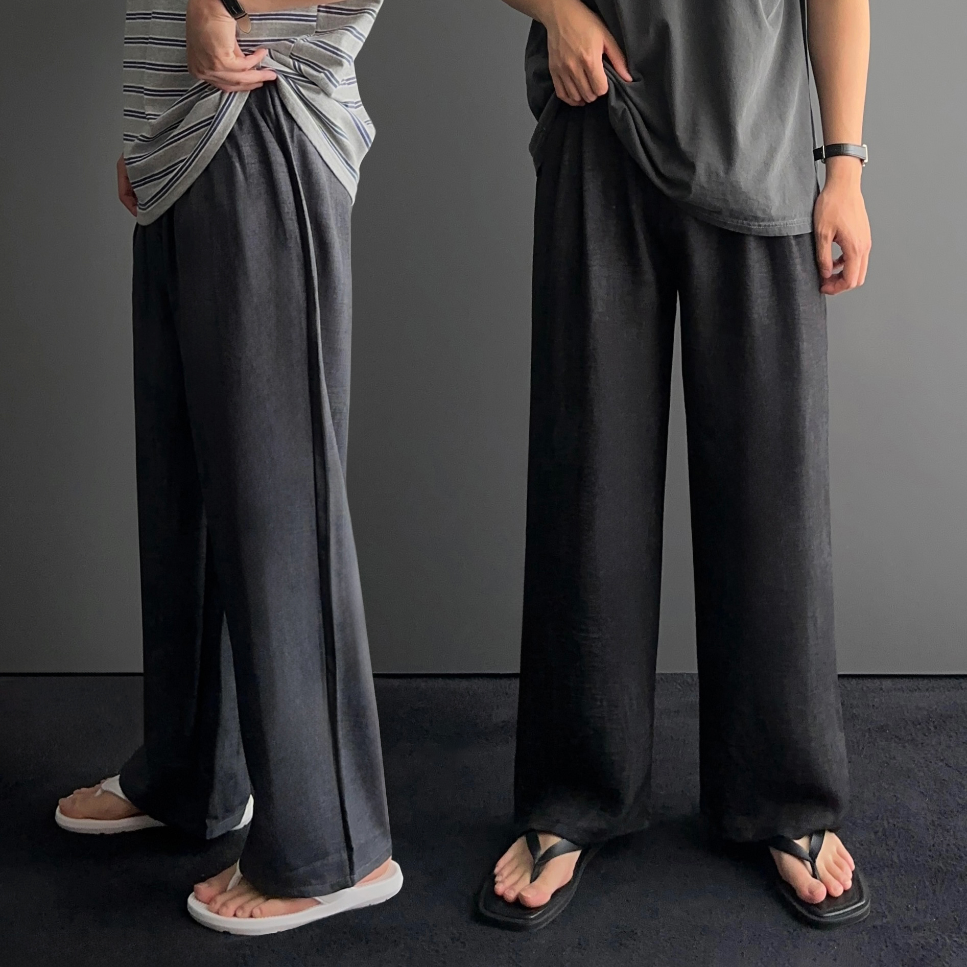 남자린넨팬츠 마바지 남자린넨와이드팬츠 남성여름긴바지 - 상품 이미지