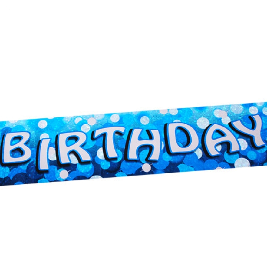 종이재질파티용품파티가랜드 땡땡이홀로그램생일가랜드 파랑색생일배너 172cm - 상품 이미지