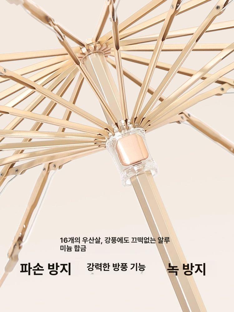 양산 우양산 우산 가벼운 슬림 자외선차단 꽃무늬 링란-옥자노랑 - 상세 이미지 4