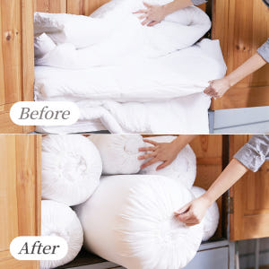 롤앤스택 이불파우치 낱개 S 화이트 이불정리 패딩보관 고밀도패브릭 진드기... 실사용 후기 | 효과 있을까? - 상품 이미지 2