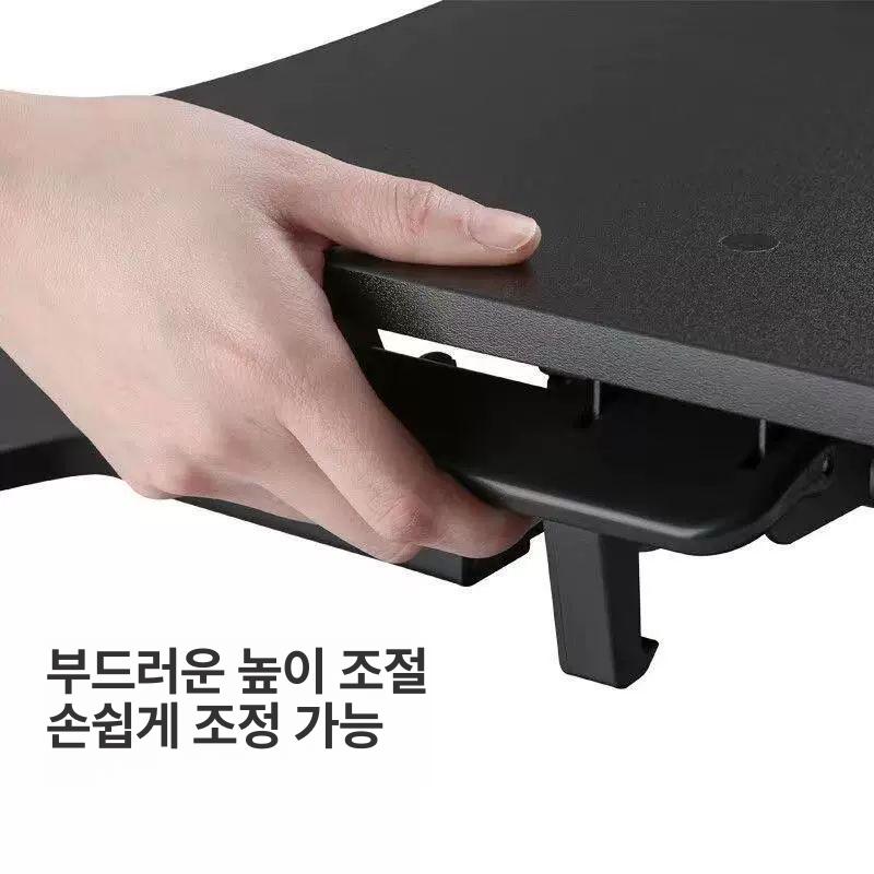 모니터 받침대 컴퓨터 스탠드 높이조절 사무실 책상 거치대 화이트 60x40x50 단층 공압형 - 상세 이미지 4