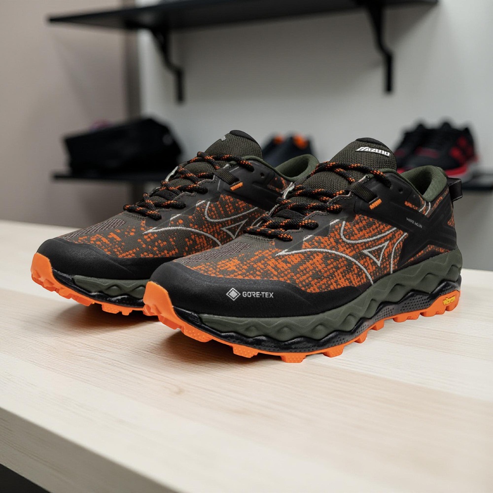 미즈노 웨이브 무진 LS GTX MAHARISHI 트래킹화 등산화 남녀공용 오렌지X카키 230 - 메인 이미지