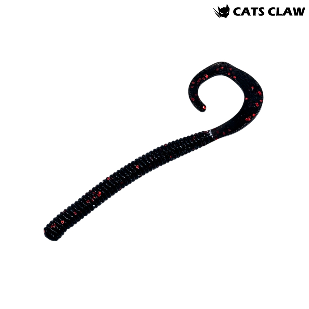 캣츠크로우 컬리테일 C테일 배스웜 광어 선상 캐스팅 007 블랙레드, 10cm(4인치) - 상품 이미지