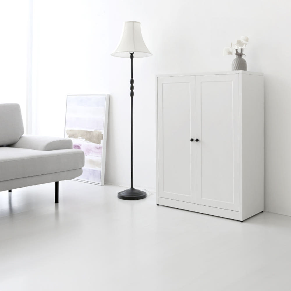 MKB 빈티지캐비넷 세로중 2문 수납장 일반형 화이트 800x350x1080mm, 3단, 화이트 8148.5713 - 상세 이미지 4