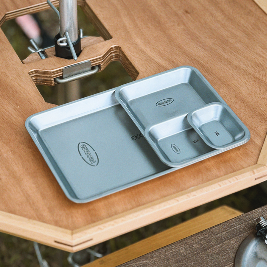 키녹스 하프 스택 사각 접시 4P 세트 반합 백패킹 그릇