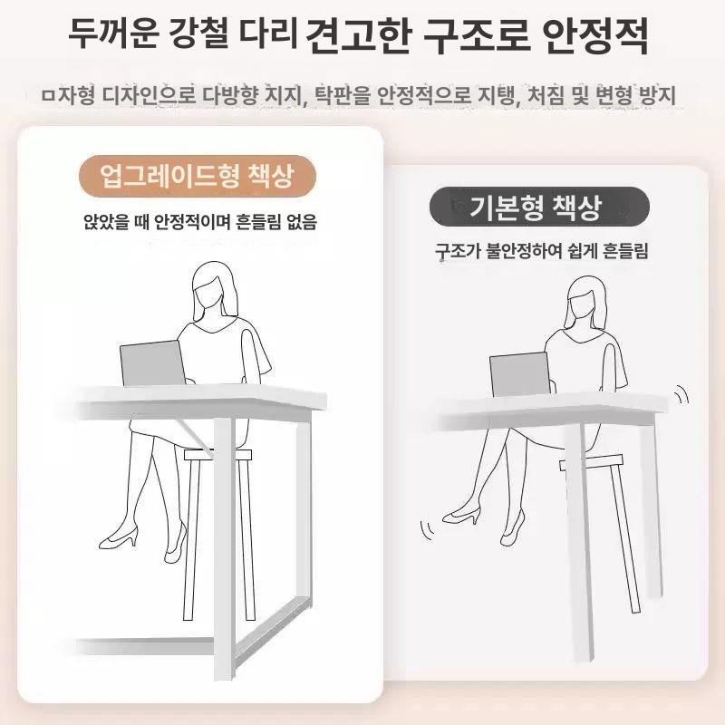 코너책상 ㄱ자 테이블 모서리 데스크 PC 대형 L자 우유 화이트 왼쪽 120x80x75cm - 상세 이미지 2