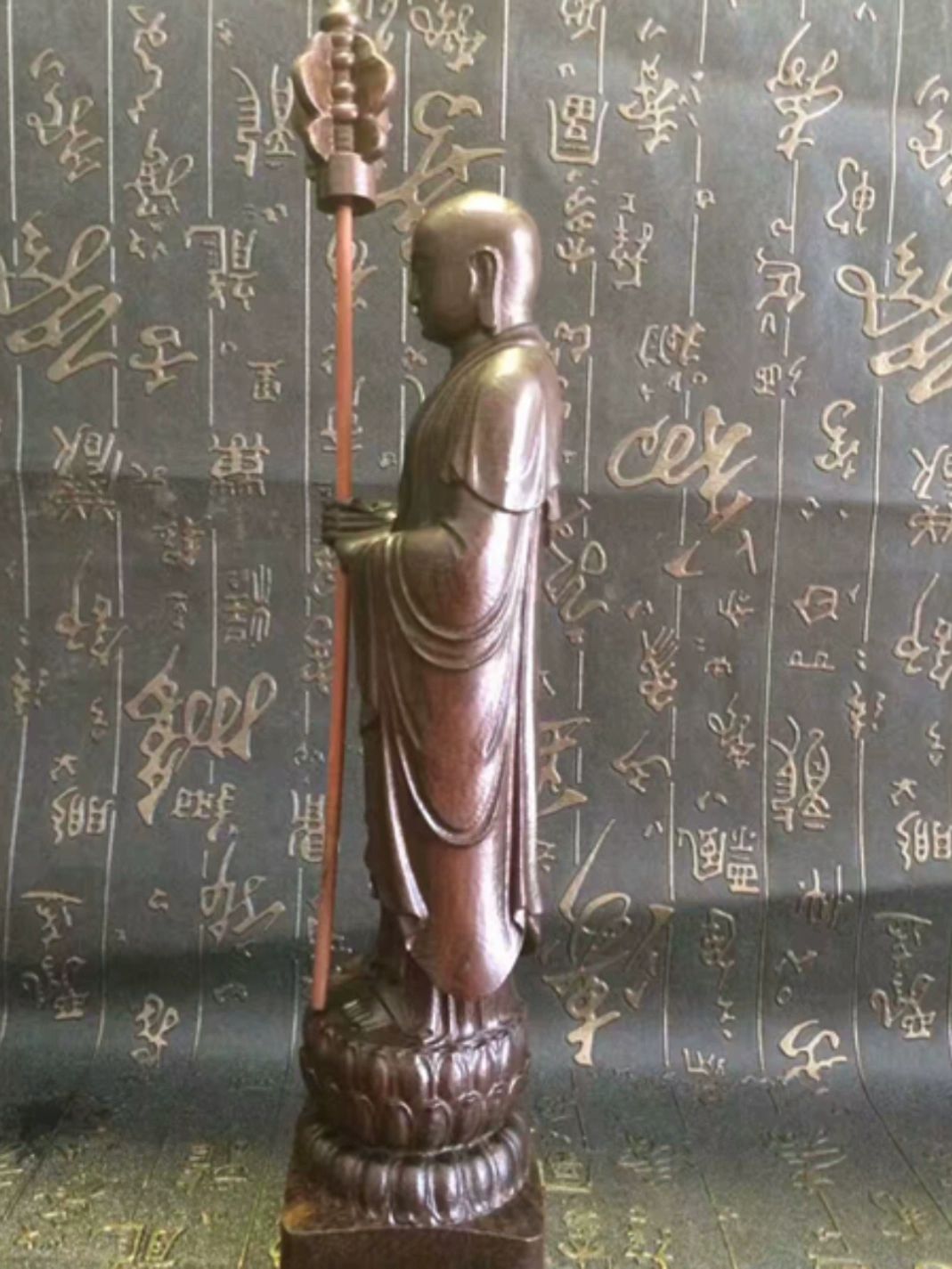 침향나무 지장보살상 불상 불교 지장보살 목불상 나무 침향불상 불교상 좌불 22cm - 상세 이미지 3