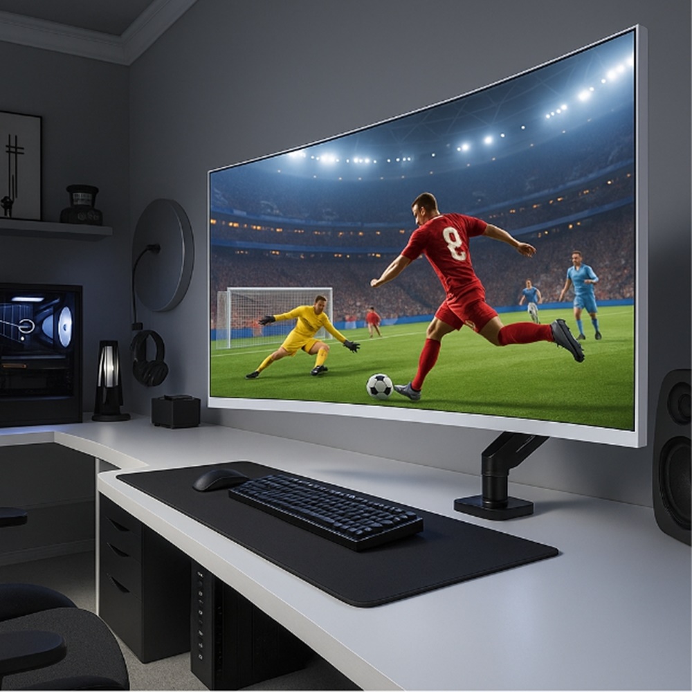 삼성 오디세이 호환 고중량 싱글 게이밍 대형 모니터암 145cm (57인치) - 상품 이미지