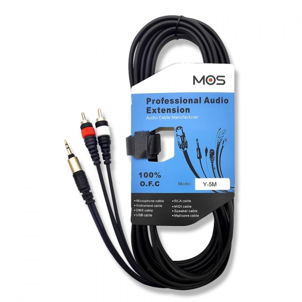 모스 MOS Y- 3.5mm-RCA 2P 폰잭 이어폰 AUX 길이 선택 5m, 1개 - 상세 이미지 2