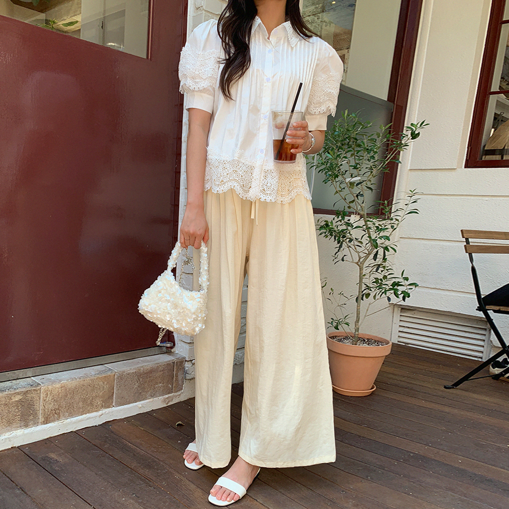 (무배)모요이 와이드 밴딩 팬츠 - 상세 이미지 3