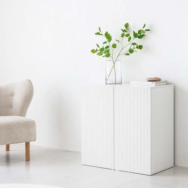 피크 2문 낮은수납장 템바 화이트 795X415X780MM, 2단, 화이트 8887.0698 - 상세 이미지 3