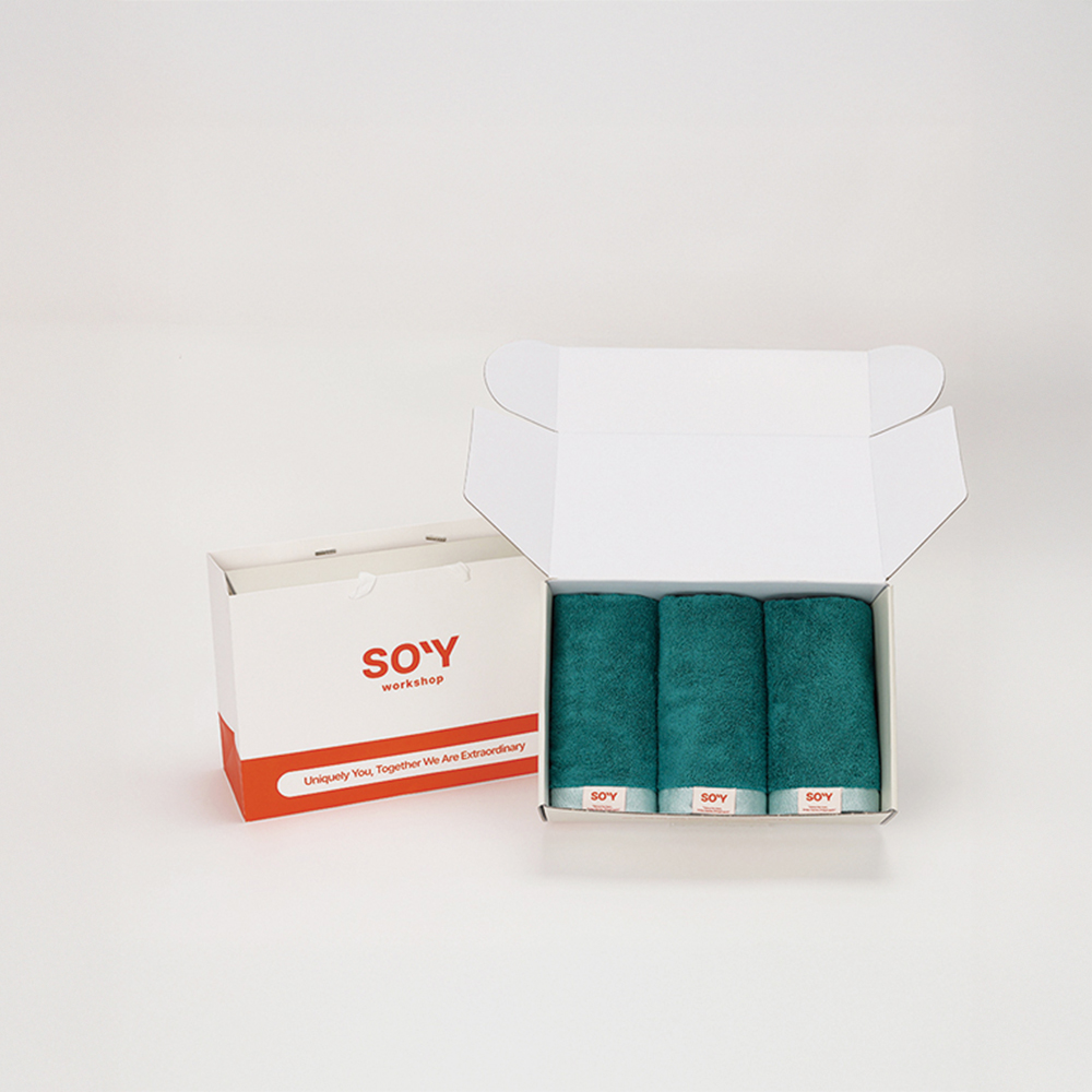 소이워크샵 데이즈컬렉션 호텔 수건 40수 모달 고중량 고밀도 220g, 오션베일, 3장