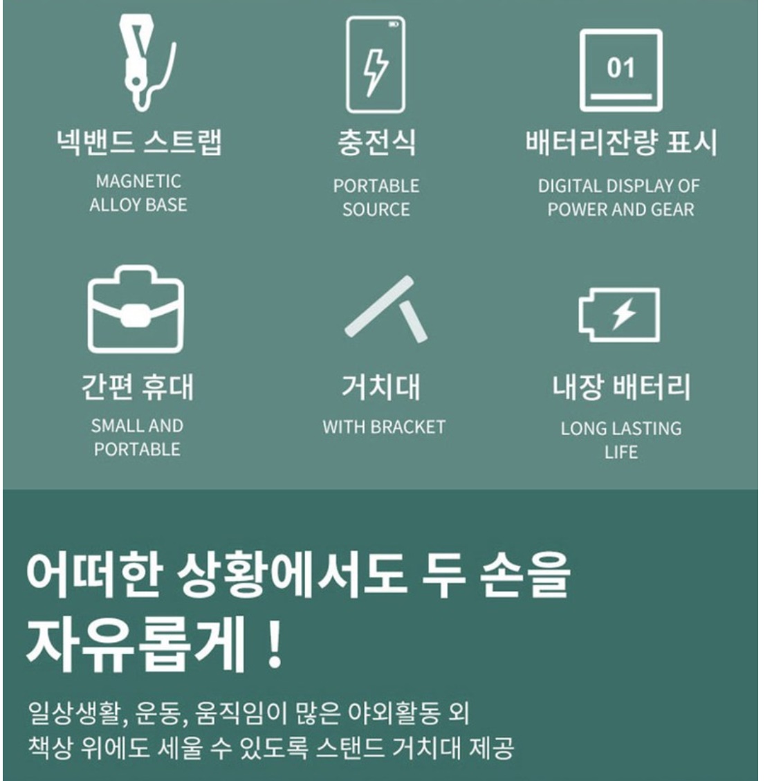 휴대용 허리 선풍기 걸이형 선풍기 목 에어컨 바디 벨트 선풍기 - 상세 이미지 4