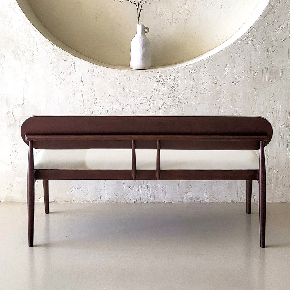 스코나 마르시 원목 실리콘레더 가죽 3인 등받이 벤치 의자