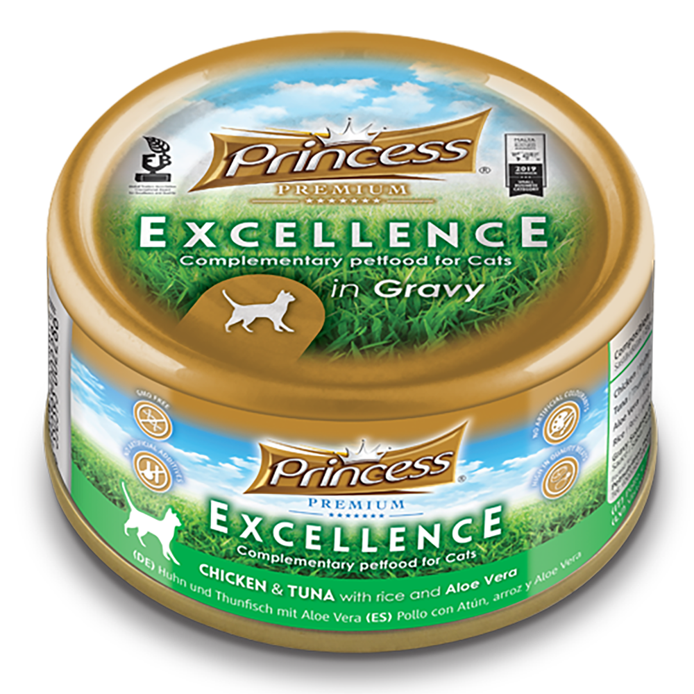 프린세스 프리미엄 엑설런스 고양이 습식캔 치킨튜나 앤 알로에베라, 70g, 1개 - 상품 이미지