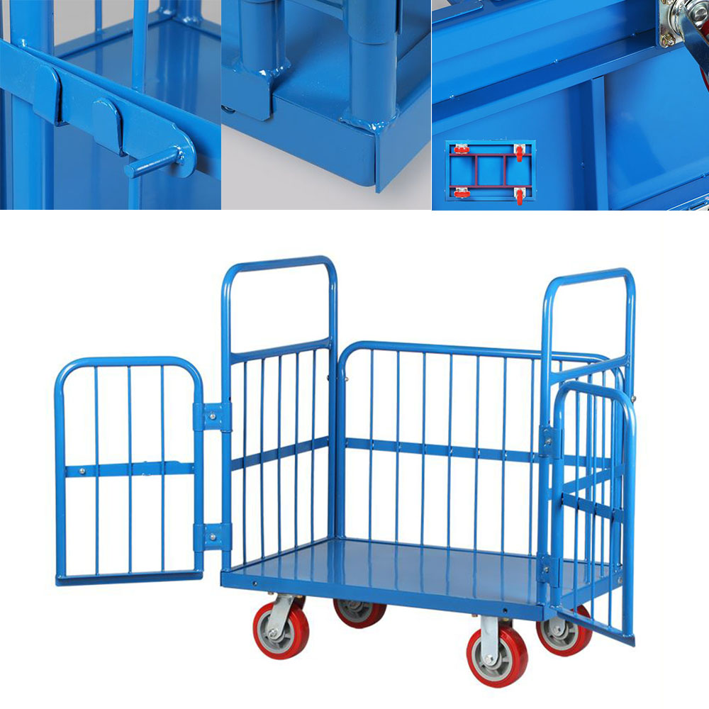 고강도 바스켓 핸드카 물류센터 마트 낙하방지 양문형 카트