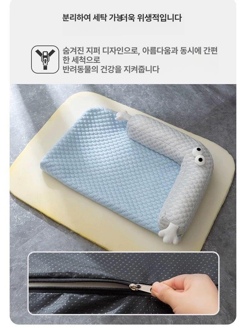강아지방석 쿨쿠션 고양이침대 시원한 쿨매트 여름 반려견 애견방석쿠션 1.방디 블루 대눈 괴물 시리즈 - 상세 이미지 5
