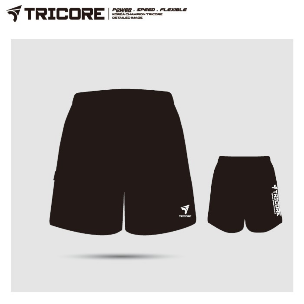 트리코어 배드민턴 의류 반바지 경기복 트레이닝복 TP4-2560(BK) - 메인 이미지