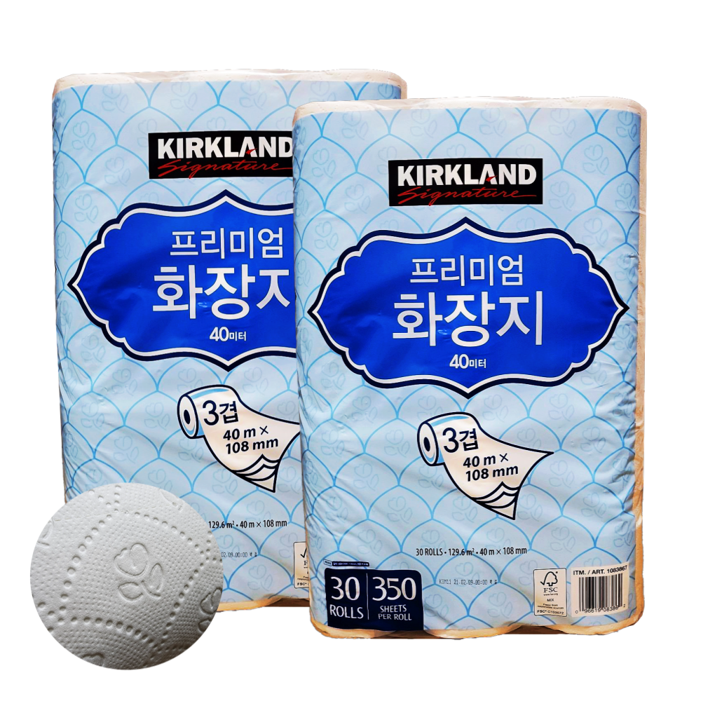 코스트코 휴지 30롤X2 커클랜드 프리미엄 화장지 1롤 40미터 : 바이오피