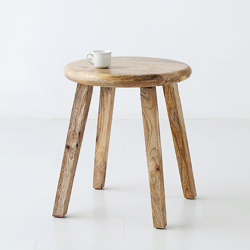 BEN 라운드원목스툴 망고나무 내추럴 6638.1502