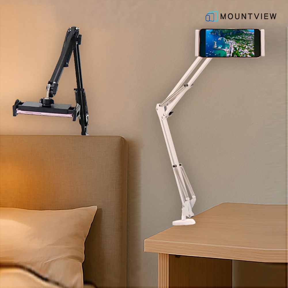 마운트뷰 4in1 침대 휴대폰거치대 누워서 핸드폰거치대 자바라 거치대 다이 소 대 집게형
