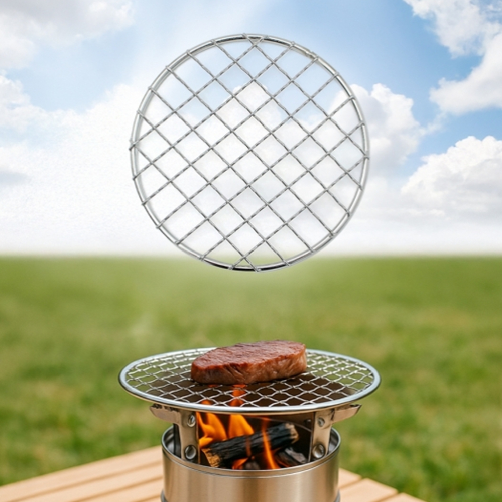 스텐 원형석쇠 캠핑 미니석쇠 바비큐 숯불구이 불판 13cm