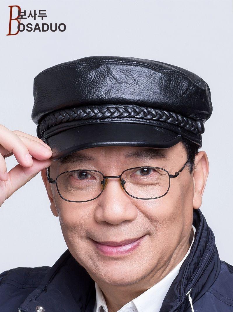 가죽 베레모 마도로스 플랫 패션캡 가죽모자 가죽캡 블랙-스타일 1 M 55-56cm 조절 가능 - 상세 이미지 4
