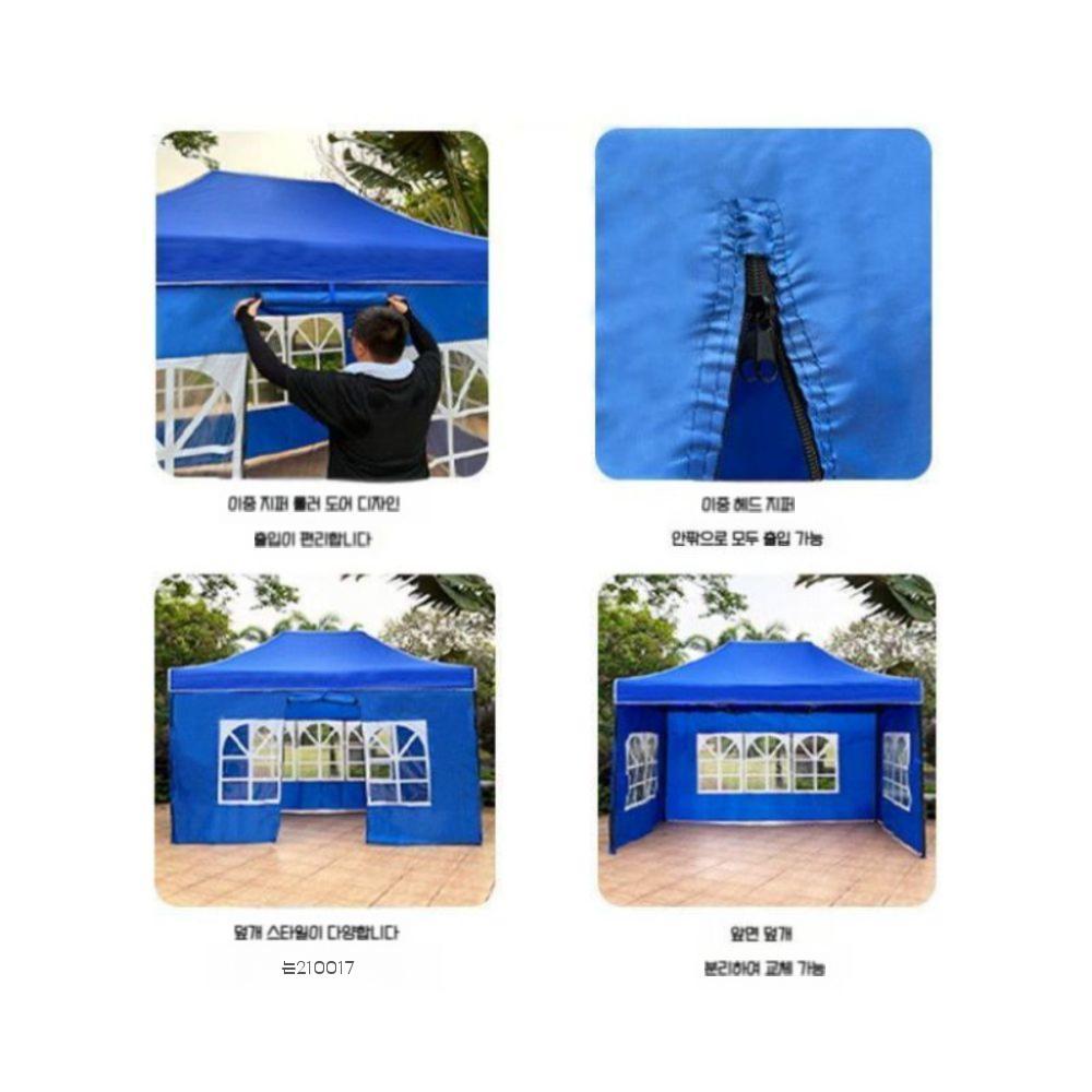 캐노피 천막 발렛파킹 방풍용 행사 바람막이 주차 접이식 2x2m(3면 두꺼운 천) - 상세 이미지 3
