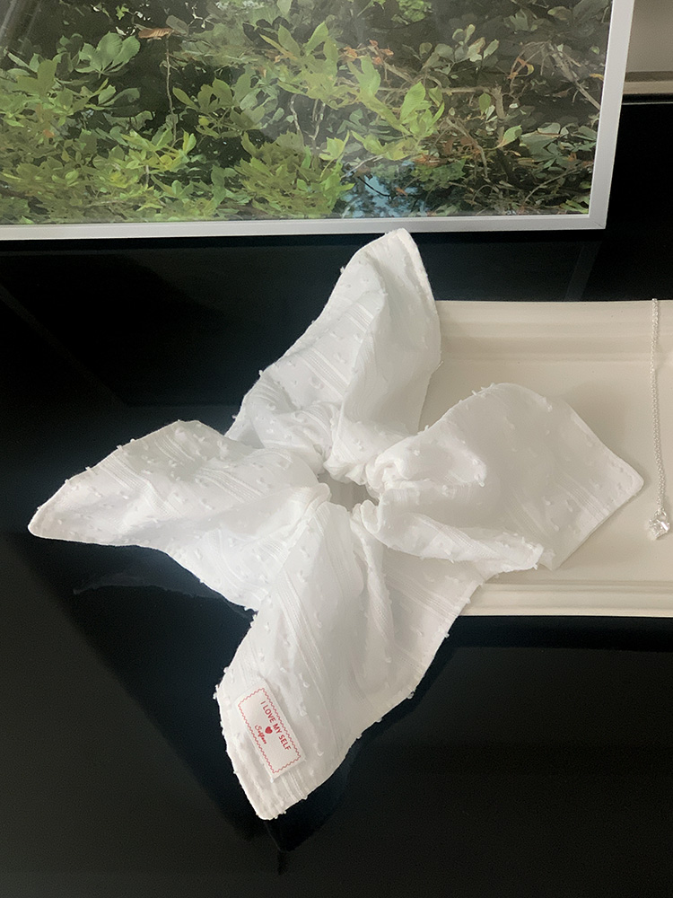 [자체제작] 페어링 반다나 스크런치 - 스퀘어 사각 레이스 헤어스크런치 빅사이즈 곱창밴드 이미지 8