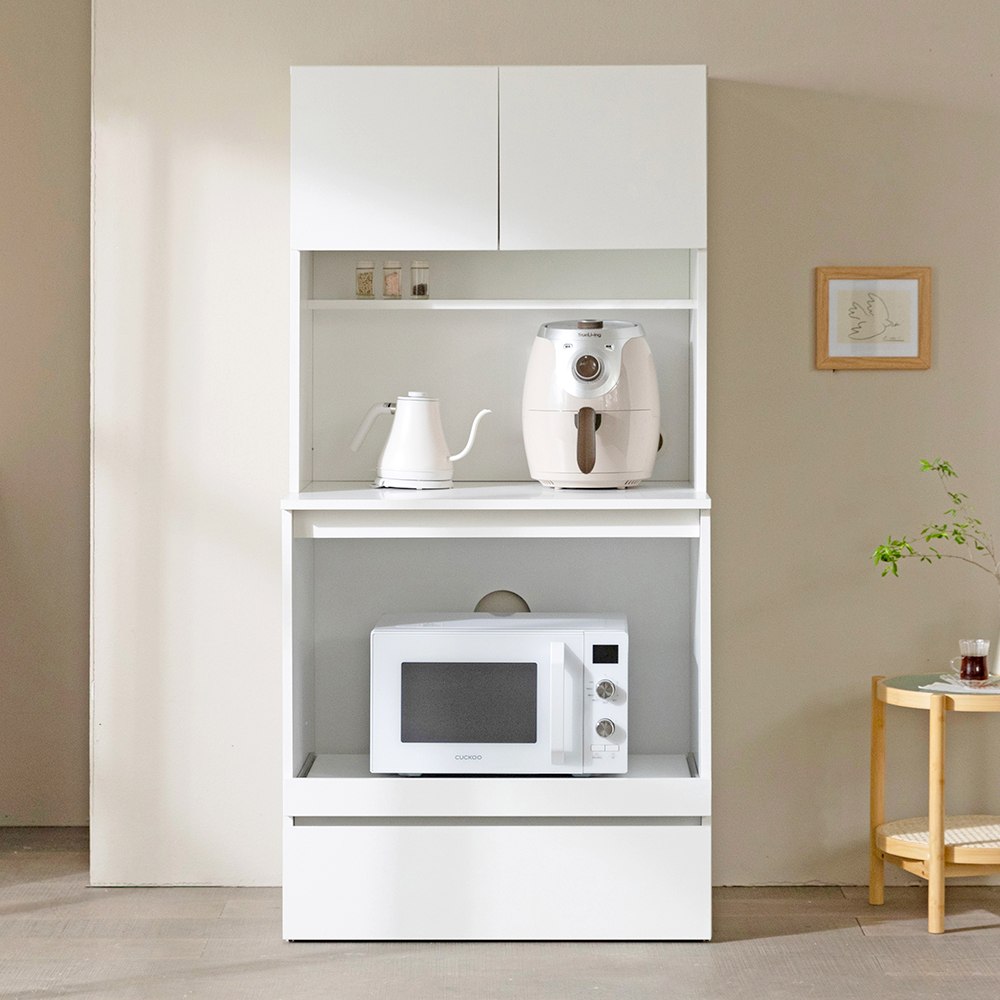 [웰퍼니쳐] 무토 홈카페 주방 키 큰 전자렌지 수납장 렌지대 밥솥 오븐 가능