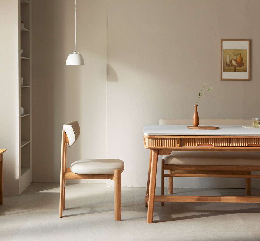 [4인 사각 식탁세트] 미코하임 비너스 18T 포세린 양면 세라믹 서랍형 수납형 원목 식탁세트 식탁+의자4, 1600mm, 사각(내추럴)