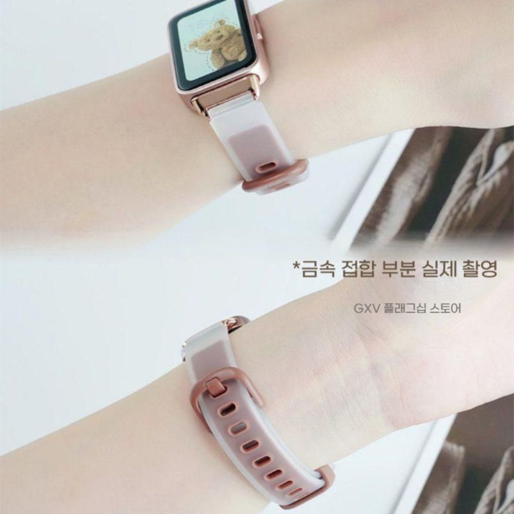 화웨이밴드 10세대 스트랩 메탈 커넥터 반투명 누들 실리콘 밴드 이미지 6