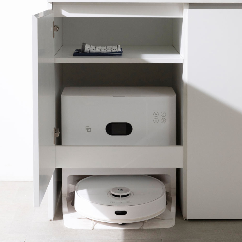 [N포인트 1만]무토 홈카페 선반 로봇청소기 수납장 로봇청소기장_800, 2단, 화이트